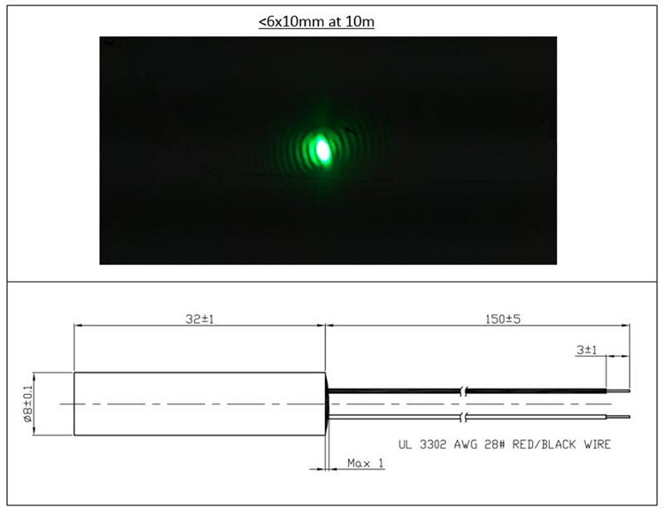 Industrial Laser Operator - D8x32mm 低動作温度 0.5mW 1mW 5mW 10mW