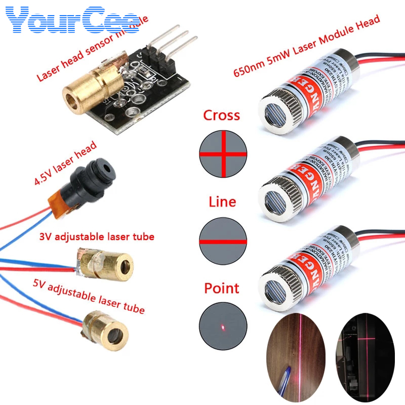 Industrial Laser Line Module - 2個650nm 5 5mwポイント/ライン/クロス · ヘッドfocusableのフォーカス調整可能なヘッド工業用クラス