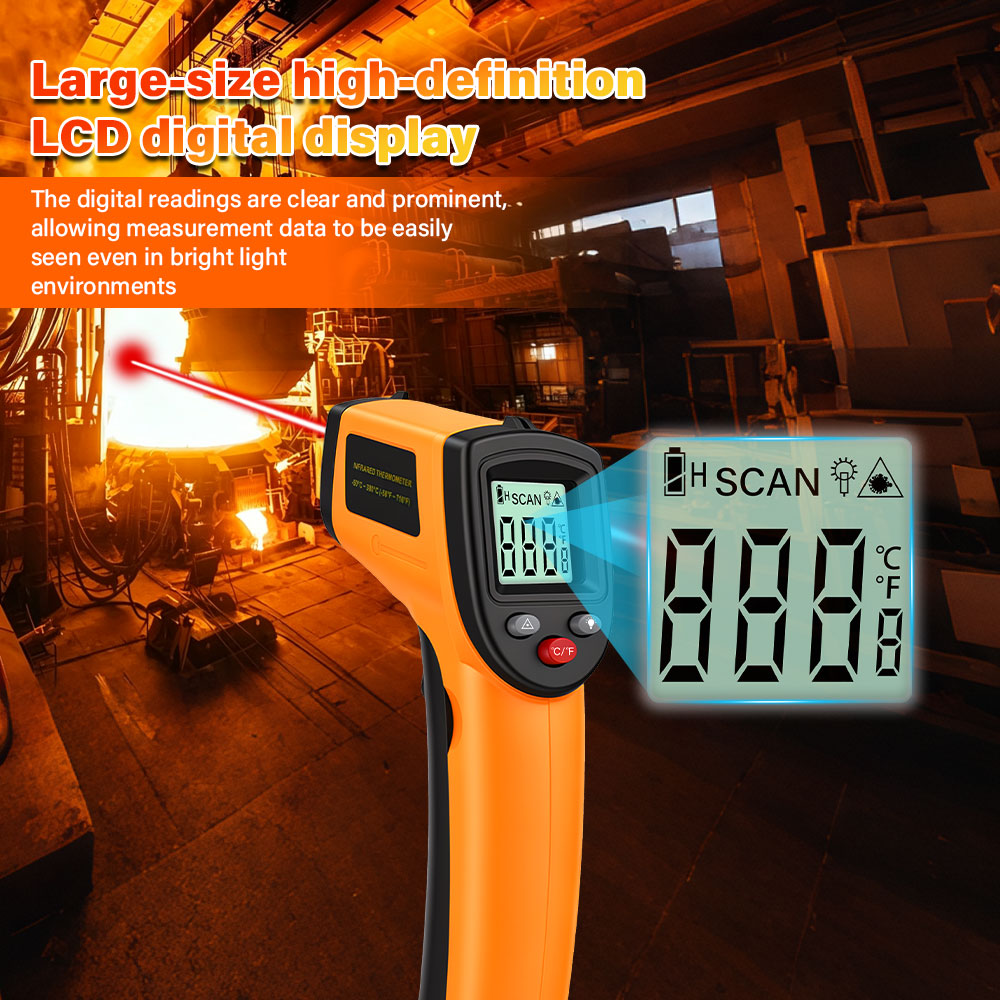 Industrial Infrared Laser - デジタル赤外線温度計 非接触温度計 工業用精密レーザー温度計 測温計 計測器ツール