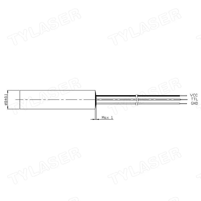 Industrial Grade Laser Pointer - 外部 TTL 8mm 635nm レッドドット 1mW