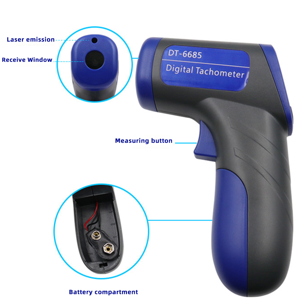 非接触赤外線レーザー,ポータブル,自動スピードテストツール, - Industrial Laser Tachometer のレビューと価格