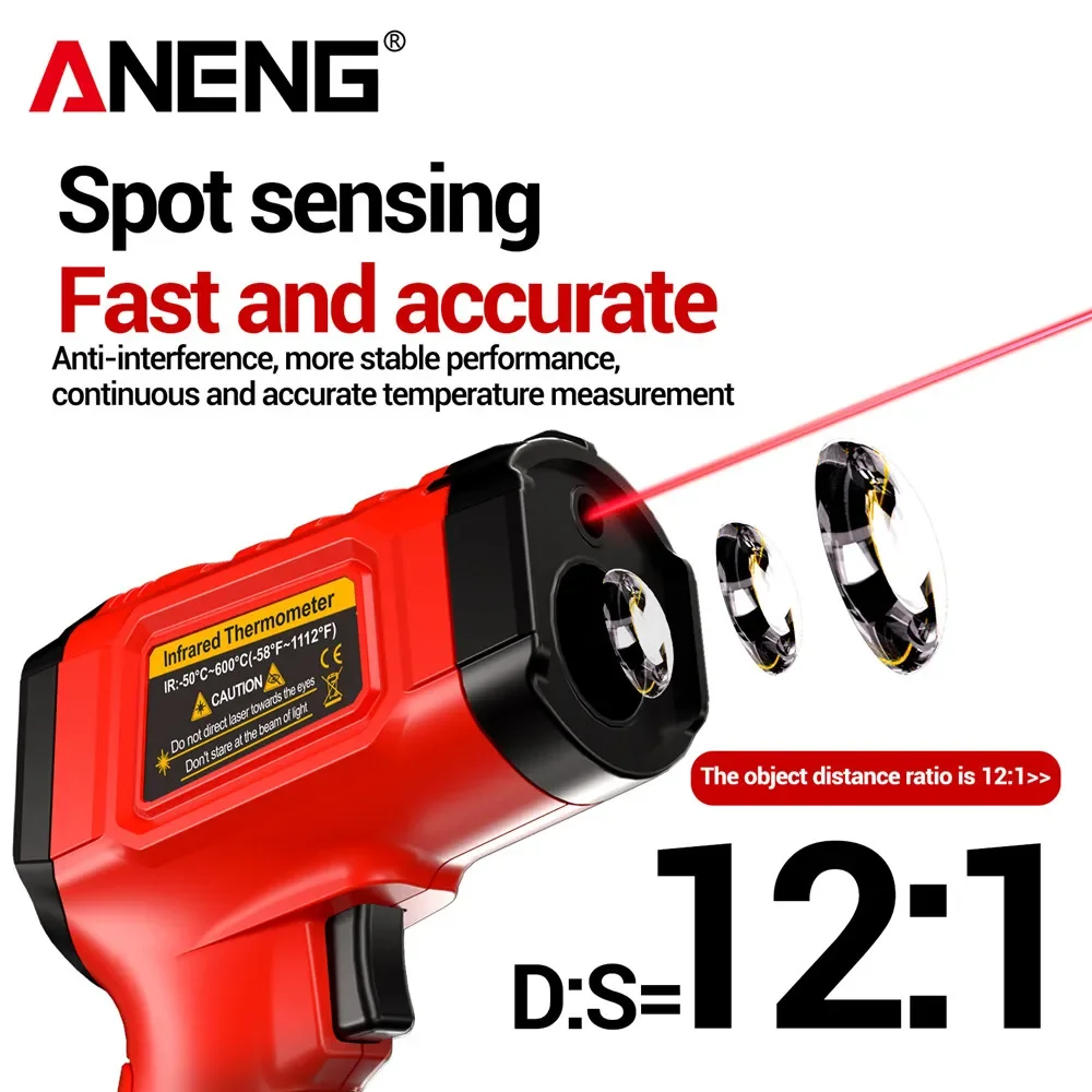 ANENG 赤外線温度計 非接触式 -50~600 ℃    - Industrial Laser Blaster のレビューと価格